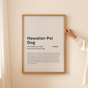 Póster con definición de perro Poi hawaiano divertido, tarjeta de arte de pared, regalo para dueños de perros, perro Poi hawaiano, regalo para amantes de los perros, descarga DIGITAL imprimible