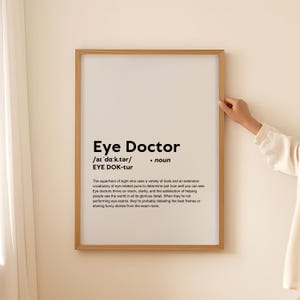 Definição engraçada de oftalmologista, pôster de arte de parede, presente de oftalmologista para optometrista, citação de texto, tipografia, download digital para impressão SOMENTE