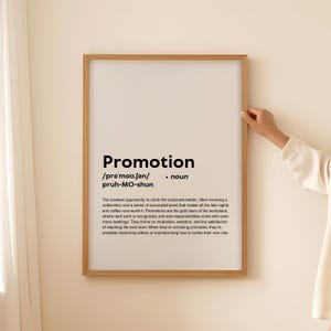 Affiche d'art mural impression définition drôle de promotion, cadeau promotionnel pour l'avancement citation texte typographie imprimable téléchargement numérique uniquement