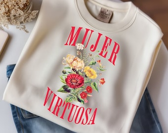 Mujer Virtuosa Png, Mother Day Gift Mama, Bellas Frases para el Dia de las Madres Png, Mexican Mom Gift PNG Frases Florales Mama latina png