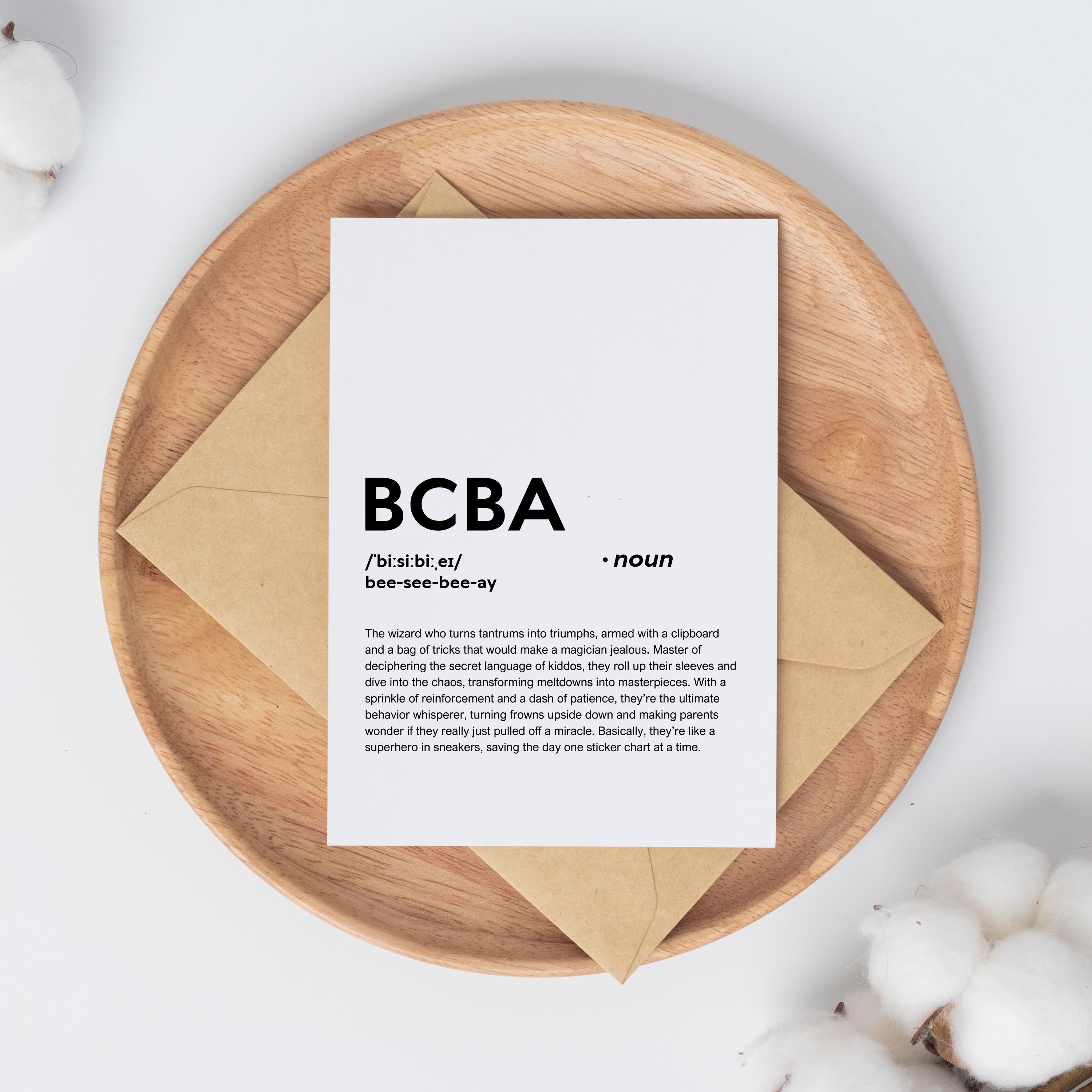 Funny BCBA Definition Print Wall Art Poster, BCBA Gift for BCBA Quote ...