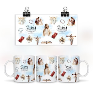 Jesús Es Mi Luz y Mi Salvación Spanish Christian Mug Wrap 15 oz 11oz  Bible Verse Scripture PNG Design for Coffee Mug Sublimation Wrap
