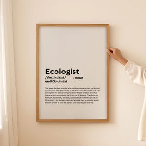 Affiche d'art mural impression définition écologique drôle, cadeau écologiste pour citation écologiste typographie texte imprimable téléchargement uniquement