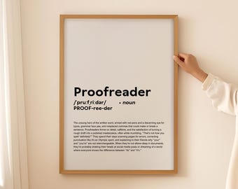 Definizione di correttore di bozze divertente Stampa Poster da parete, Regalo per correttore di bozze per editor Citazione Tipografia Stampabile SOLO download digitale
