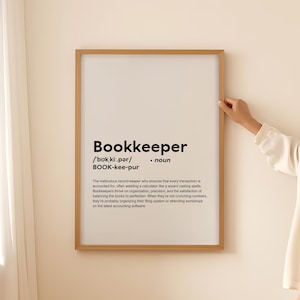 Póster de arte de pared con impresión de definición de contable divertido, regalo de contable para contable, cita de texto, tipografía imprimible, descarga digital SOLAMENTE