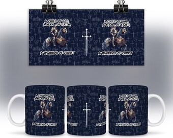 Involucro per tazza Child of God Man of Faith 15 oz 11 oz PNG cristiano Design a sublimazione per tazza da caffè Involucro per sublimazione 15 oz 11 oz Involucro per tazza religiosa