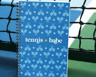 Tennis Babe Spiral Notebook Journal – Hardcourt Blue