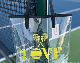 Tennis Clear Tote Bag, Stadium Approved Tennis Bag, Tennis LOVE Tote