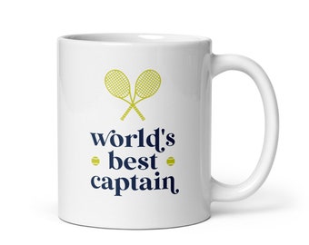 Tennis Mug, World's Best Tennis Captain, Team or Coach Gift