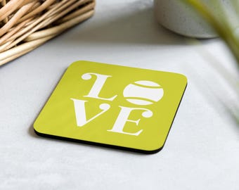 Tennis LOVE Drink Coaster, Tennis Partner or Coach Gift