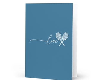 Tennis Love Card in Hard Court Blue