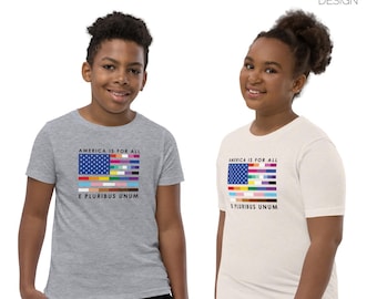 America Is For All – Jugend-Kurzarm-T-Shirt