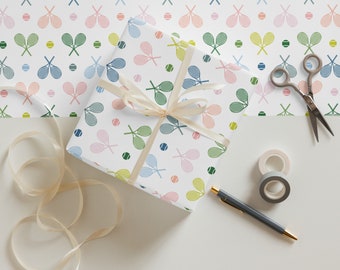 Tennis Gift Wrapping Paper Sheets (Set of 3)