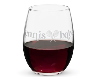 Tennis Stemless Wine Glass, Tennis Babe
