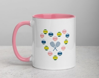 Tennis Heart Mug in Pink