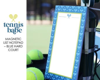 Tennis Babe Magnetic List Notepad, Desk Pad – Blue Hard Court