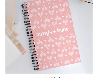 Tennis Babe Spiral Notebook Journal – Clay Court Pattern