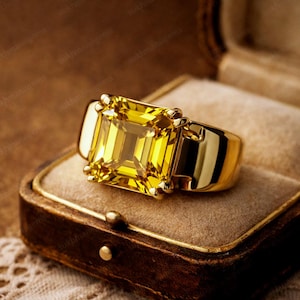 Yellow sapphire ring men - Etsy 日本