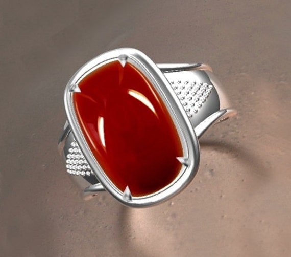Coral Munga Stone Ring In Brass(मूंगा रत्न रिंग) | Size- Adjustable -  Jyotishshop