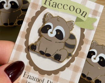 Raccoon Enamel Pin, Cute Wildlife Enamel Pin, Raccoon Lover Gift, Unloved Animals, Custom Enamel Pin, Trash Panda Appreciation