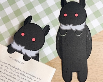 Mothman Peeking Bookmark, Cute Cryptids, Horror Fan, Book Lover Gift, Cute Bookmark, Folklore