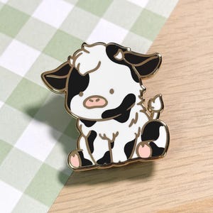 Cow Enamel Pin: Cottagecore Farm Animal Gift