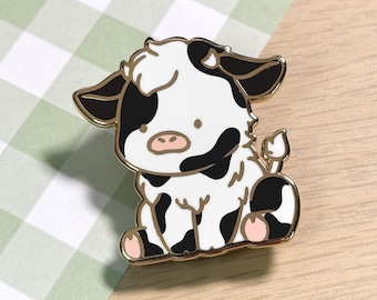 Pin de esmalte de vaca: regalo de animales de granja de estilo cottagecore