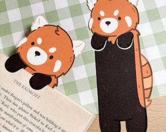 Red Panda Peeking Bookmark, Cute Red Panda, Animal Lover, Book Lover Gift, Cute Panda Bookmark, Zoology