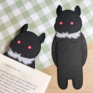 Bladwijzer Mothman, cryptid-cadeaus, griezelige boekaccessoires, Mothman-kunst, griezelig leuk leescadeau, handgemaakte boekenlegger, folklore uit West-Virginia