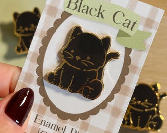 Black Cat Enamel Pins, Cute Cat Enamel Pin, Cat Lover Gift, Pet Souvenir, Custom Cat Pin, Black Cat Appreciation