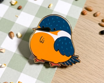 Kingfisher Enamel Pin: British Bird, Woodland Animal