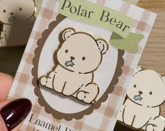 Polar Bear Enamel Pin, Cute Artic Enamel Pin, Polar Bear Lover Gift, Artic Lover, Custom Enamel Pin, Polar Bear Appreciation