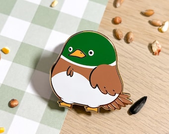 Mallard Duck Enamel Pin: Gold Plated Wildlife Bird