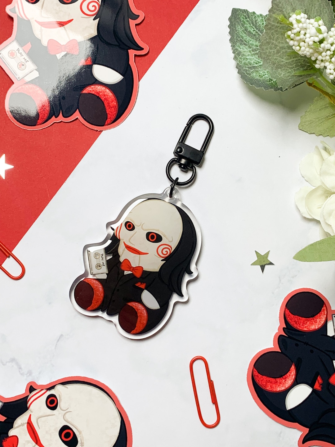 Saw Billy Puppet Keyring Jigsaw Saw Film Charm Saw Billy Puppet