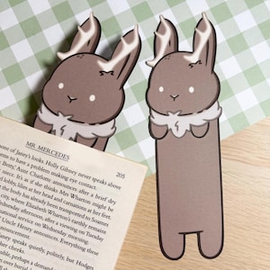 Jackalope Bookmark, Rabbit with Horns Page Marker, Cryptid Lover Gift, Handmade Whimsical Stationery, Dark Academia Hand Drawn Bookish Gift