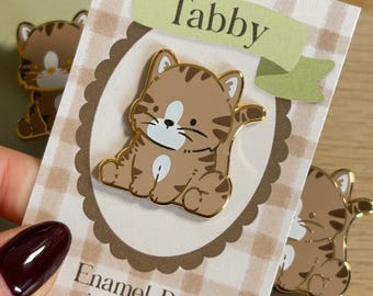 Grey Tabby Cats Enamel Pins, Cute Cat Enamel Pin, Cat Lover Gift, Pet Souvenir, Custom Cat Pin, Tabby Cat Appreciation