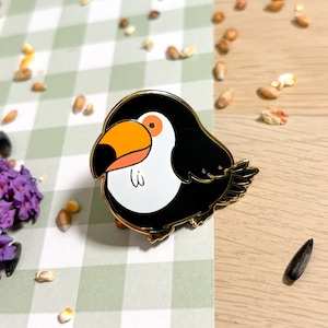Toucan Enamel Pin: Exotic Bird, Gold Plated