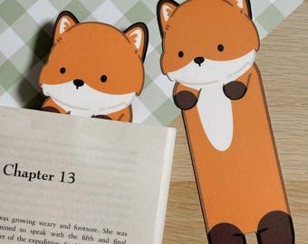 Fox Bookmark, Autumn Page Marker, Cute Fox Book accessory, Woodland Creature Stationary, Handmade Gift For Readers