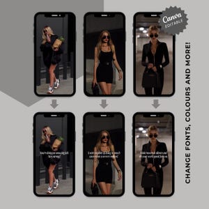 Peut inclure: Trois images d'une femme v&ecirc;tue de noir et portant des lunettes de soleil. La premi&egrave;re image la montre tenant un sac d'&eacute;picerie. La deuxi&egrave;me image la montre tenant un petit sac &agrave; main noir. La troisi&egrave;me image la montre tenant un sac &agrave; main noir plus grand. Chaque image a du texte superpos&eacute;. La premi&egrave;re image dit "You're doing an amazing job. Stay strong!" La deuxi&egrave;me image dit "You're capable of doing so much more than you ever realized." La troisi&egrave;me image dit "Make moves in silence and let your work speak for you."