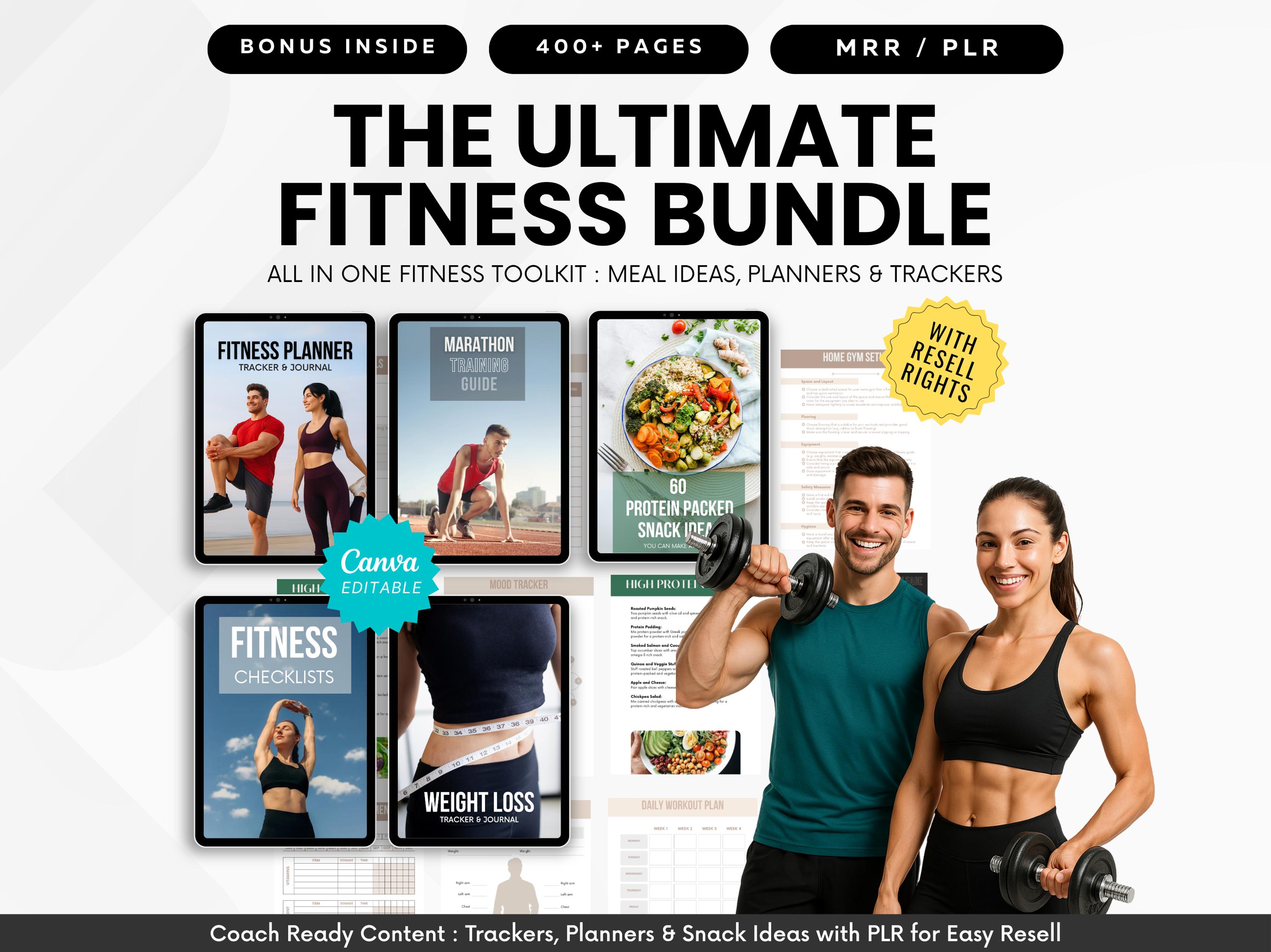 Ultimate Fitness Bundle With MRR & PLR | Fitness Planner, Weight Loss ...
