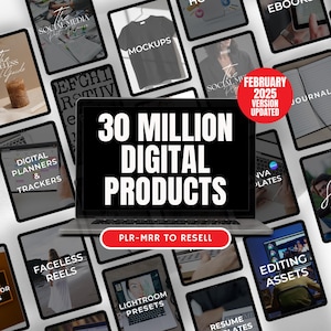 30+ Million Resell Digital Products Bundle Ideal for Passive Income, Featuring Private Label Rights & Master Resell Rights (MRR) (PLR)