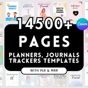 14500+ Pages PLR Canva Template Bundle, 200 Canva Templates, Planners, Journals, Trackers, Printable, Master Resell Rights, Mrr Products