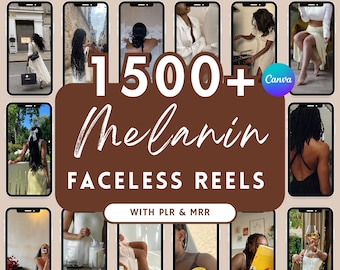 1500+ Melanin Faceless Videos Photo Bundle for Instagram Reels, Faceless Digital Marketing Videos Master Resell Rights, MRR/PLR, Canva