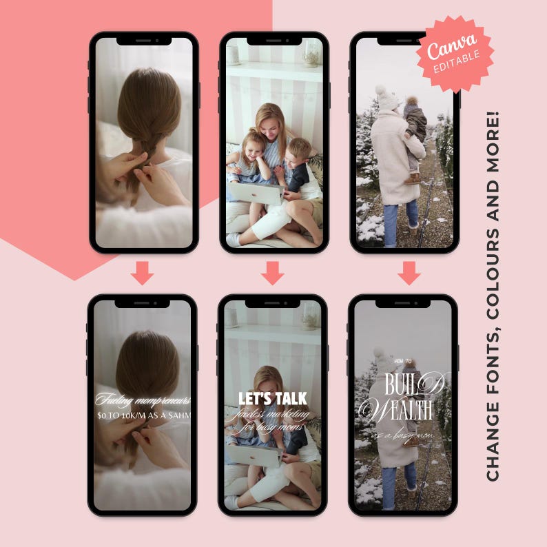 1500+ Motherhood Reels Faceless Reels, Mom Life Done For You, PLR MRR Digital Bundle Master Weiterverkaufsrechte, Mompreneur Rolle, Canva Bild 7