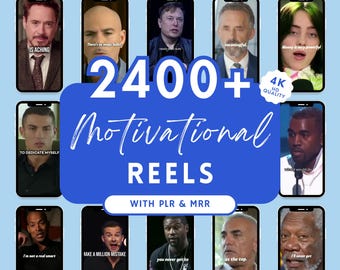 2400+ Motivational Reels Videos Instagram, Tiktok Video, YouTube Short, IG ,Viral Video Success Business Inspiration Reels bundle, MRR/PLR