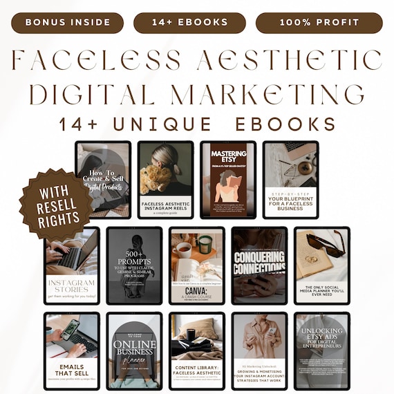 Faceless Reels Digital Marketing Course Bundle | PLR, Master Resell Rights | Reels, Stories, Emails, DFY Canva Templates, Content Planner