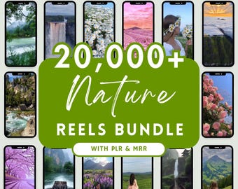 20,000+ Nature Aesthetic Video Bundle, Faceless Reels, Travel, Sky, Drone Shots, TikTok, Instagram, YouTube Shorts Templates, Mrr Plr