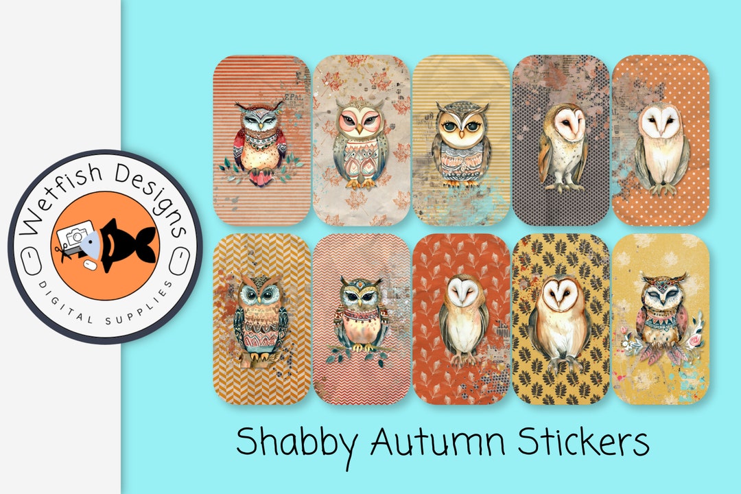 Sticker Tags for Goodnotes Digital Planner, Autumn Printable Scrap Book