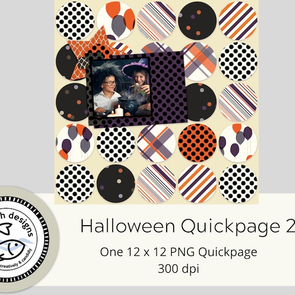 Scrapbook Quick Page For Halloween Printable Scrapbook Templates For Shutterfly Photo Books 12x12 PNG 3 Pages Templates Easy to Customize