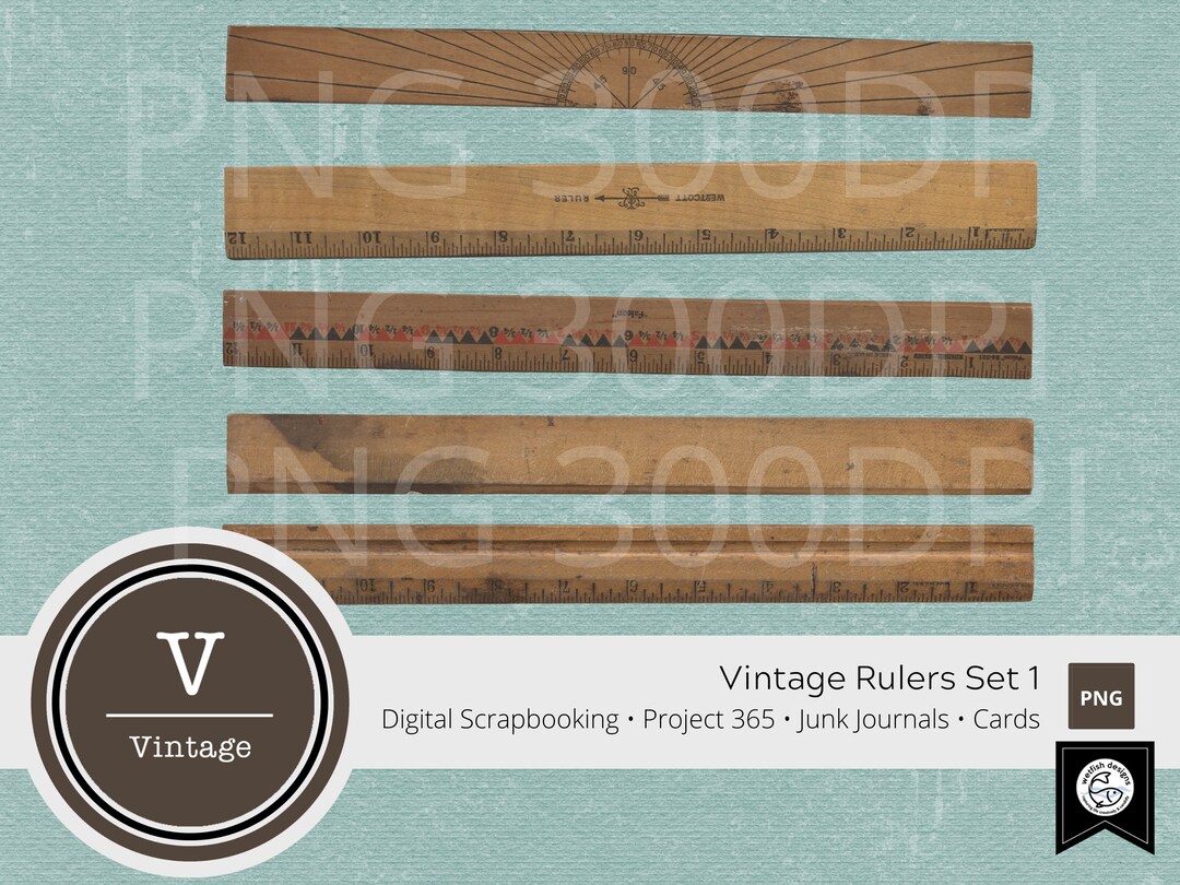 Digital Vintage Rulers for Digital Scrapbooking Junk Etsy